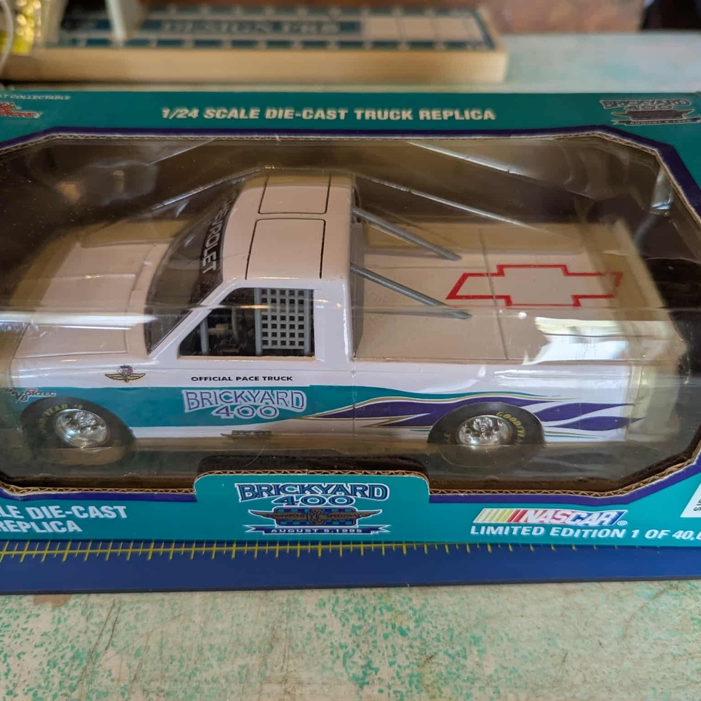 Nascar White and Blue Die-Cast Police Car